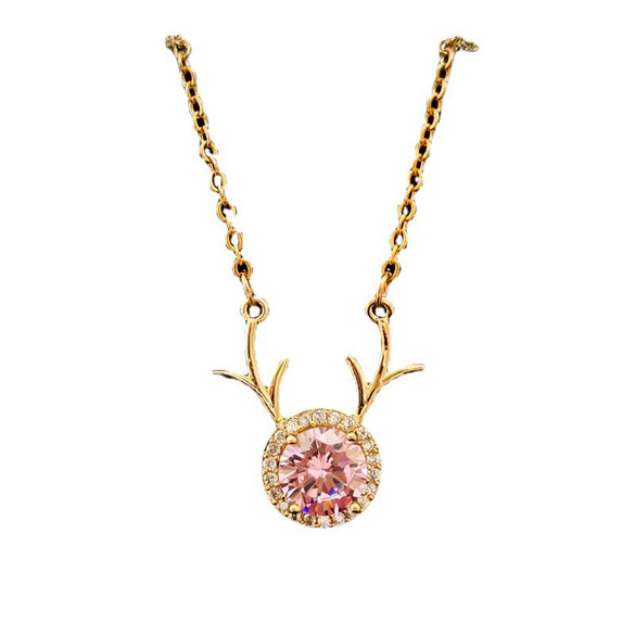 Wholesale Titanium Steel And Copper Cartoon Geometric Zircon Microinlaid Women's Necklace