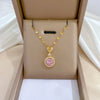 Wholesale Titanium Steel And Copper Diamondencrusted Geometric Fourleaf Flower Women's Necklace
