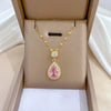 Wholesale Titanium Steel And Copper Diamondencrusted Geometric Fourleaf Flower Women's Necklace