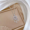 Wholesale Titanium Steel And Copper Diamondencrusted Geometric Fourleaf Flower Women's Necklace