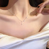 Wholesale Titanium Steel And Copper Dropshaped Electroplated Women's Light Luxury Niche Design Clavicle Necklace