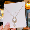 Wholesale Titanium Steel And Copper Light Luxury Geometric Water Drops Angel Tears Pendant Necklace For Women With Electroplating