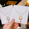 Wholesale Titanium Steel And Copper Light Luxury Geometric Water Drops Angel Tears Pendant Necklace For Women With Electroplating