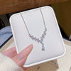 Wholesale Titanium Steel And Copper Necklace For Women Drop Shape Letters Numbers Text Electroplated Minimalist Style