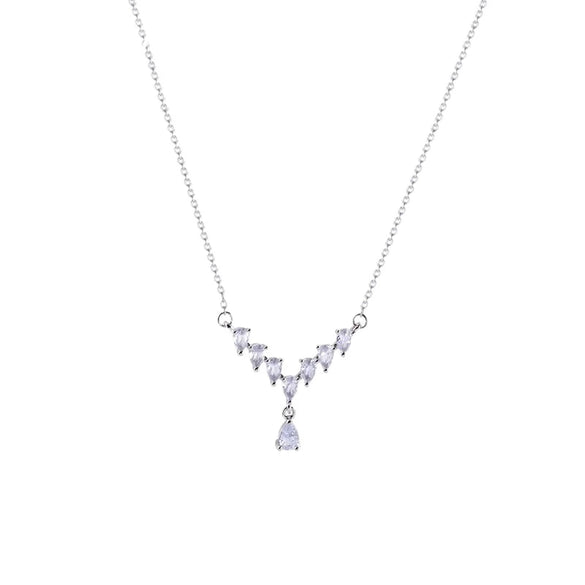 Wholesale Titanium Steel And Copper Necklace For Women Drop Shape Letters Numbers Text Electroplated Minimalist Style