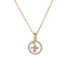 Wholesale Titanium Steel And Copper Necklace With Diamondencrusted Round Geometric Pendant For Women