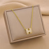 Wholesale Titanium Steel And Copper Necklace With Geometric Letter Number And Text Pattern Electroplated Pendant For Women In Light Luxury Style