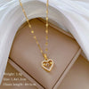 Wholesale Titanium Steel And Copper Necklace With Geometric Pattern And Diamond Inlay And Real Gold Electroplated For Women