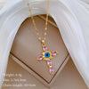 Wholesale Titanium Steel And Copper Necklace With Geometric Pattern And Diamond Inlay And Real Gold Electroplated For Women