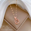 Wholesale Titanium Steel And Copper Necklace With Geometric Pattern And Diamond Inlay And Real Gold Electroplated For Women