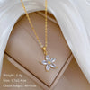 Wholesale Titanium Steel And Copper Necklace With Geometric Pattern And Diamond Inlay And Real Gold Electroplated For Women