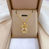 Wholesale Titanium Steel And Copper Necklace With Geometric Pattern And Diamond Inlay And Real Gold Electroplated For Women