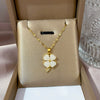 Wholesale Titanium Steel And Copper Necklace With Geometric Pattern And Diamond Microinlaid And Electroplating For Unisex