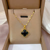 Wholesale Titanium Steel And Copper Necklace With Geometric Pattern And Diamond Microinlaid And Electroplating For Unisex