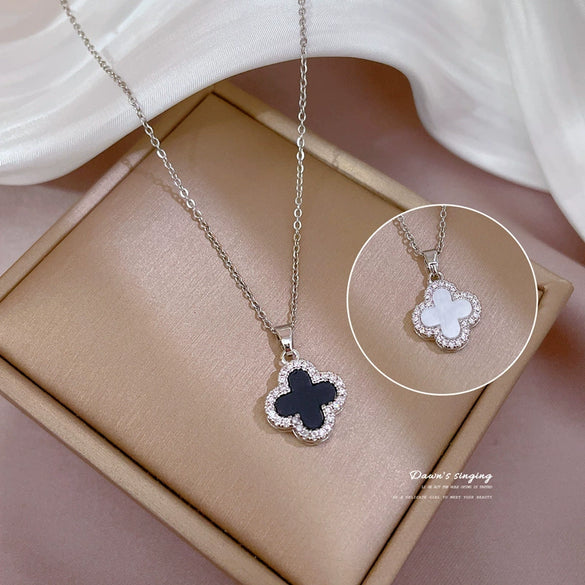 Wholesale Titanium Steel And Copper Necklace With Geometric Pattern And Diamond Microinlaid And Electroplating For Unisex