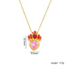 Wholesale Titanium Steel And Copper Ochain Clavicle Necklace With Mixed Gem Inlay Crown And Heart Pattern For Women Light Luxury Style Electroplating Process