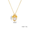 Wholesale Titanium Steel And Copper Ochain Clavicle Necklace With Mixed Gem Inlay Crown And Heart Pattern For Women Light Luxury Style Electroplating Process