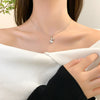 Wholesale Titanium Steel And Copper Opal Rabbit Pendant Women's Light Luxury Electroplated Cross Chain Necklace