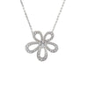 Wholesale Titanium Steel And Copper Women's Flower Pendant Necklace With Diamond Design