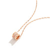 Wholesale Titanium Steel And Copper Women's Geometric Style Double Row Full Diamond Zircon Small Waist Pendant Water Wave Chain Necklace