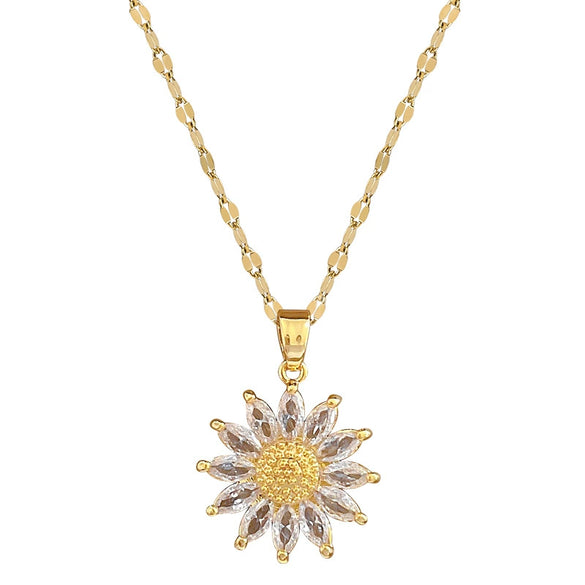 Wholesale Titanium Steel And Copper Women's Necklace With Geometric Shapes And Micro Diamond Inlay In Light Luxury And Cartoon Style