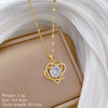 Wholesale Titanium Steel And Copper Women's Necklace With Geometric Shapes And Micro Diamond Inlay In Light Luxury And Cartoon Style