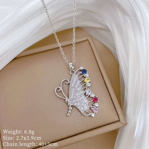 Wholesale Titanium Steel And Copper Women's Necklace With Geometric Shapes And Micro Diamond Inlay In Light Luxury And Cartoon Style