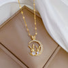 Wholesale Titanium Steel And Copper Women's Necklace With Geometric Shapes And Micro Diamond Inlay In Light Luxury And Cartoon Style