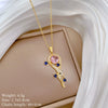 Wholesale Titanium Steel And Copper Women's Necklace With Geometric Shapes And Micro Diamond Inlay In Light Luxury And Cartoon Style