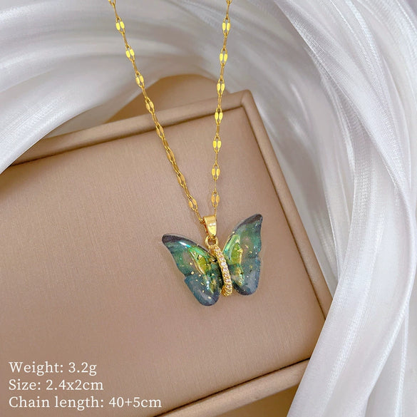 Wholesale Titanium Steel And Copper Women's Necklace With Geometric Shapes And Micro Diamond Inlay In Light Luxury And Cartoon Style