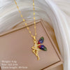 Wholesale Titanium Steel And Copper Women's Necklace With Geometric Shapes And Micro Diamond Inlay In Light Luxury And Cartoon Style