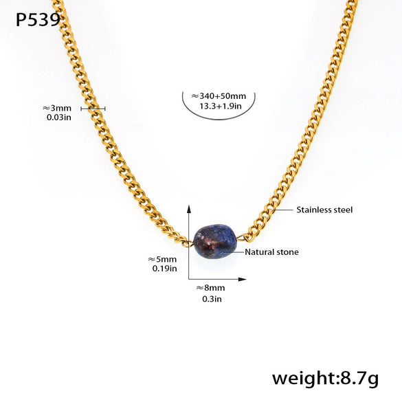 Wholesale 316L Stainless Steel And Freshwater Pearl Chain Necklace Pendant Earrings Set Light Luxury Elegant 18K True Gold Electroplated