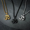 Wholesale Titanium Steel And 925 Silver Om Pendant Hiphop Cuban Chain Unisex Necklace With Electroplating 18K Real Gold And Letters Numbers Text Style