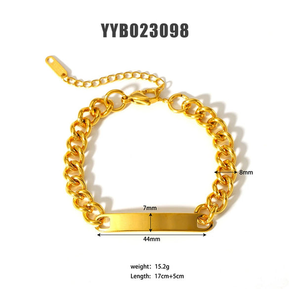 Wholesale Titanium Steel And Stainless Steel Bracelet With Geometric Style Cuban And Flat Snake Chain Women's Light Luxury High End Unisex Accessories