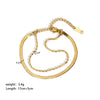 Wholesale Titanium Steel And Stainless Steel Bracelet With Geometric Style Cuban And Flat Snake Chain Women's Light Luxury High End Unisex Accessories