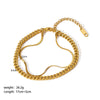 Wholesale Titanium Steel And Stainless Steel Bracelet With Geometric Style Cuban And Flat Snake Chain Women's Light Luxury High End Unisex Accessories