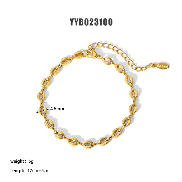 Wholesale Titanium Steel And Stainless Steel Bracelet With Geometric Style Cuban And Flat Snake Chain Women's Light Luxury High End Unisex Accessories