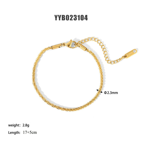 Wholesale Titanium Steel And Stainless Steel Bracelet With Geometric Style Cuban And Flat Snake Chain Women's Light Luxury High End Unisex Accessories