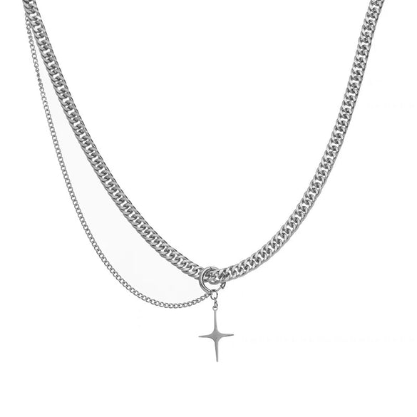 Wholesale Titanium Steel And Stainless Steel Cross Necklace With Letters Numbers Text Pattern Hip Hop Style Cuban Chain Pendant For Men And Women