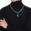 Wholesale Titanium Steel And Stainless Steel Cross Necklace With Letters Numbers Text Pattern Hip Hop Style Cuban Chain Pendant For Men And Women