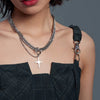 Wholesale Titanium Steel And Stainless Steel Cross Necklace With Letters Numbers Text Pattern Hip Hop Style Cuban Chain Pendant For Men And Women
