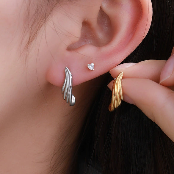 Wholesale Titanium Steel And Stainless Steel Earrings For Women Simple Style Electroplated