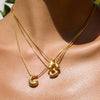 Wholesale Titanium Steel And Stainless Steel Electroplated Geometric Bubble Letter Necklace For Women
