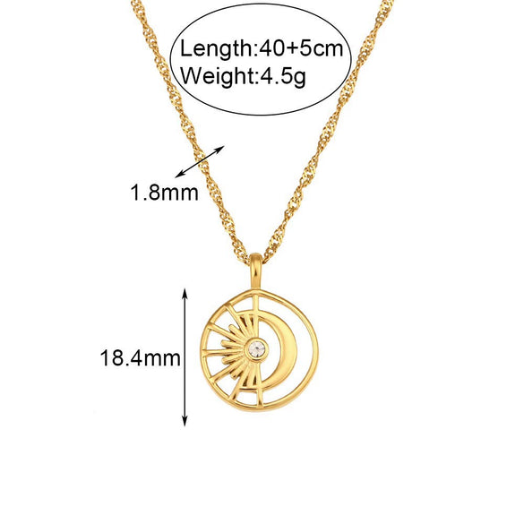 Wholesale Titanium Steel And Stainless Steel Fashion Geometric Pendant Jewelry Electroplated Love Necklace For Women