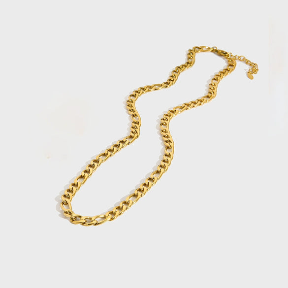 Wholesale Titanium Steel And Stainless Steel Figaro Chain Necklace For Women 18K Gold Plated With Geometric Design Hip Hop Style
