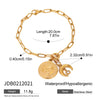 Wholesale Titanium Steel And Stainless Steel Geometric Coin Zircon Inlaid Bracelet For Women With Diamond Design