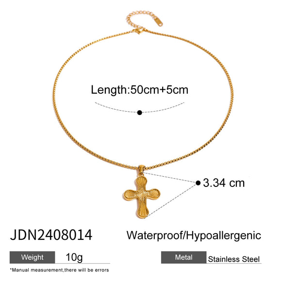 Wholesale Titanium Steel And Stainless Steel Geometric Cross Pendant Necklace For Women With Electroplating