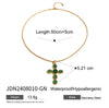 Wholesale Titanium Steel And Stainless Steel Geometric Cross Pendant Necklace For Women With Electroplating