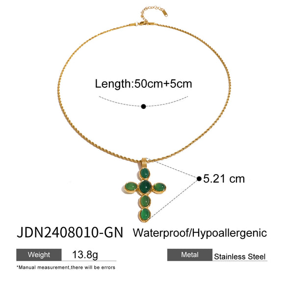 Wholesale Titanium Steel And Stainless Steel Geometric Cross Pendant Necklace For Women With Electroplating
