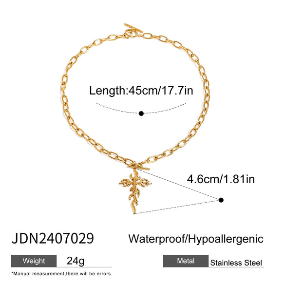Wholesale Titanium Steel And Stainless Steel Geometric Cross Pendant Necklace For Women With Electroplating